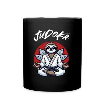 Niedliches Judo-Faultier - Japanischer - Tasse einfarbig - Schwarz - Vorne