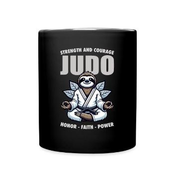Japanisches Judo-Faultier - Japanische - Tasse einfarbig - Schwarz - Vorne