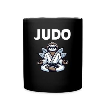 Niedliches Kampfsport-Judo-Faultier - Tasse einfarbig - Schwarz - Vorne