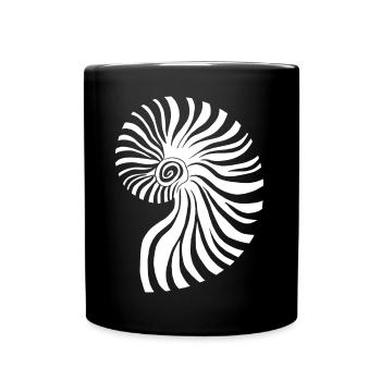 Kontrastierendes spiralförmiges nautisches Muster - Tasse einfarbig - Schwarz - Vorne