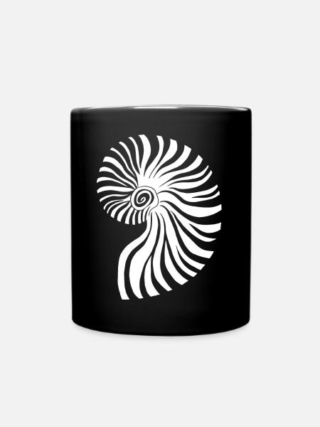 Kontrastierendes spiralförmiges nautisches Muster - Tasse einfarbig - Schwarz