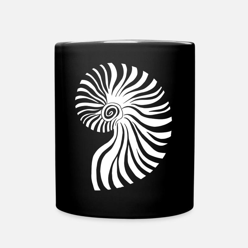 Kontrastierendes spiralförmiges nautisches Muster - Tasse einfarbig - Schwarz