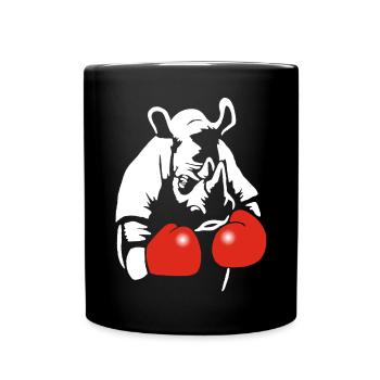 Rhinocéros boxeur - Mug uni - noir - Devant