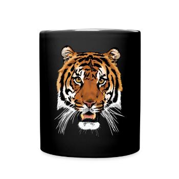 Tigre - Mug uni - noir - Devant