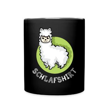 Sleep shirt alpaca cute sleeping night animals icon - Full Colour Mug - black - Front
