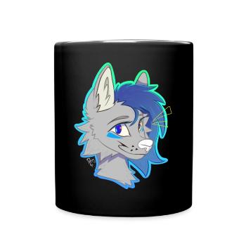 Wind Chime, the She-Wolf (by Derpy Fox) - Full Colour Mug - black - Front