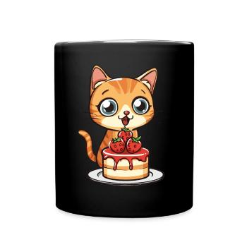 Tarte au chat Gâteau Bec sucré Grignotage Cuisson Sucré - Mug uni - noir - Devant