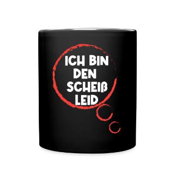 Gleichgültig Egal Statement Ist Mir Wurscht - Tasse einfarbig - Schwarz - Vorne