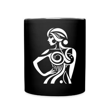 Abstract line heroine - Full Colour Mug - black - Front
