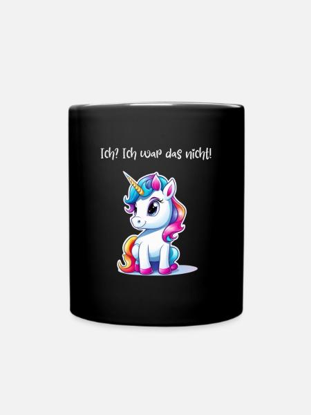 Ich war das nicht - Einhorn - Tasse einfarbig - Schwarz