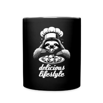 Pelmeni Faultier köstlicher Lebensstil Koch Gesche - Tasse einfarbig - Schwarz - Vorne
