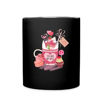 Valentinstag Geschenk,Happy Valentine's Day Shirt - Tasse einfarbig - Schwarz - Vorne