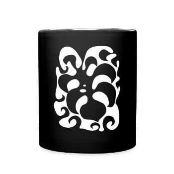 psychedelic Monstera Pflanze sixties retro Party - Tasse einfarbig - Schwarz - Vorne
