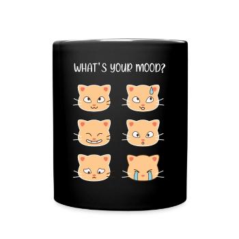 Katzen - wie ist deine Stimmung? - Tasse einfarbig - Schwarz - Vorne