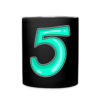 5 Number Number Motif - Full Colour Mug - black - Front