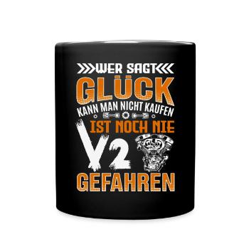 Glück Kann Man Nicht Kaufen V2 Motor - Tasse einfarbig - Schwarz - Vorne