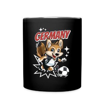 Soccer Germany Dog Animal Soccer Fan Team - Full Colour Mug - black - Front