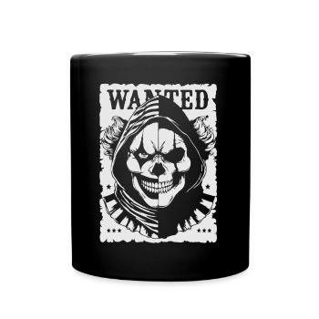 Gesuchter Schädel Hoodie Poster - Tasse einfarbig - Schwarz - Vorne
