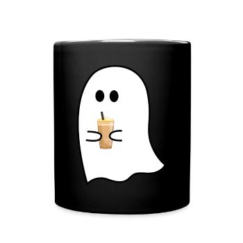 Gespenst mit Kaffee | Eis Kaffee, Espresso, Café - Tasse einfarbig - Schwarz - Vorne