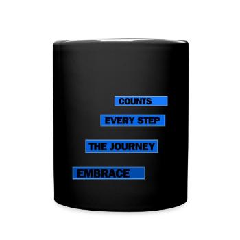 T-shirt « Embrassez le voyage, chaque pas compte » - Mug uni - noir - Devant
