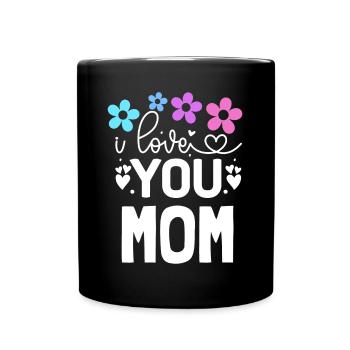 Ich hab dich lieb, Mama - Tasse einfarbig - Schwarz - Vorne