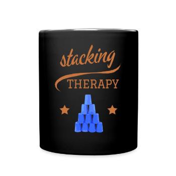 CUP STACKING SPORT STACKING THERAPY - Full Colour Mug - black - Front