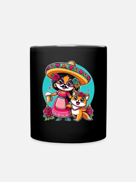 Mexican Party with Chiha and Chucho - Full Colour Mug - black