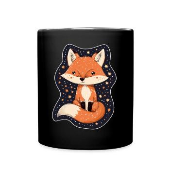 Renard avec des étoiles - Mug uni - noir - Devant