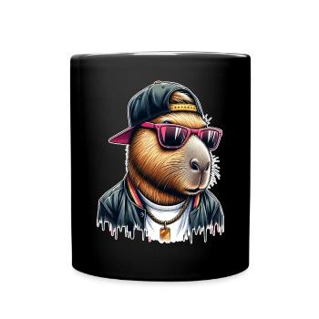 Capybara Cap Sonnebrille Cool - Tasse einfarbig - Schwarz - Vorne