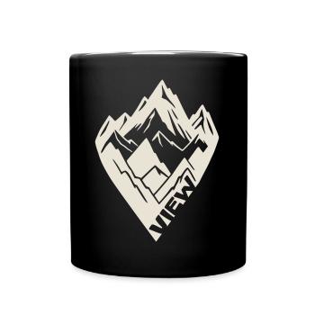 Bergblick [Weiß] - Tasse einfarbig - Schwarz - Vorne