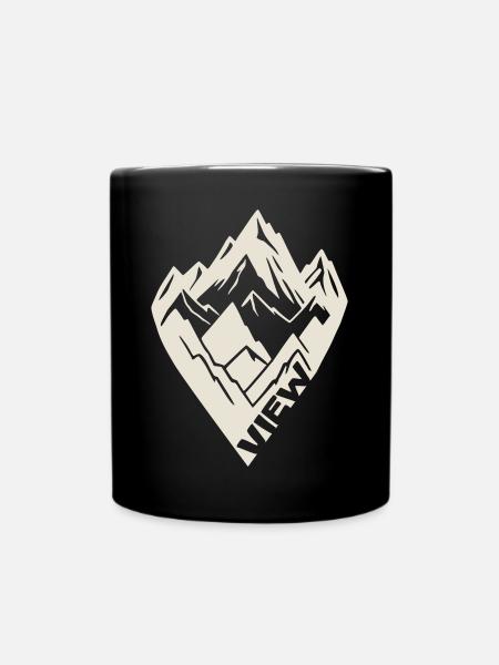 Bergblick [Weiß] - Tasse einfarbig - Schwarz