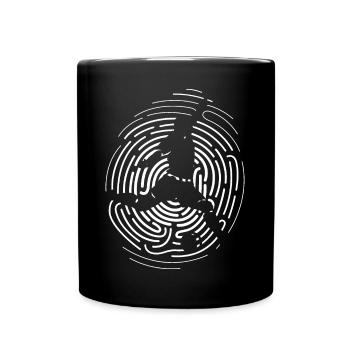 fingerprint soccer DNA thumb icon icon game - Full Colour Mug - black - Front