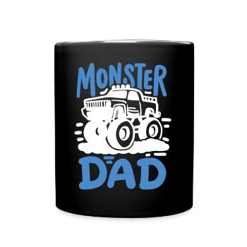 Monster Truck Papa Vatertag - Tasse einfarbig - Schwarz - Vorne