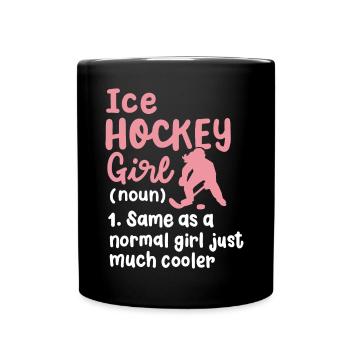Eishockey Eishockeyspielerin - Tasse einfarbig - Schwarz - Vorne