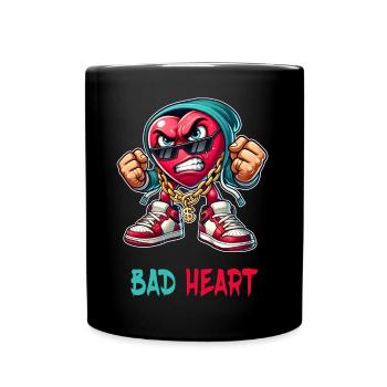 Böses Herz Design - Tasse einfarbig - Schwarz - Vorne