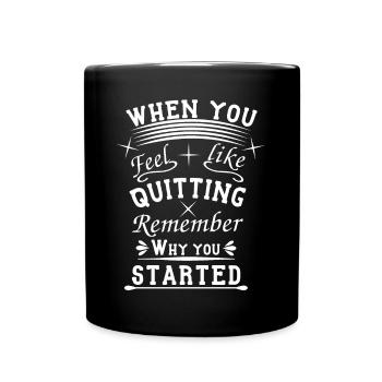 Don't give up when the going gets tough, hang in there - Full Colour Mug - black - Front