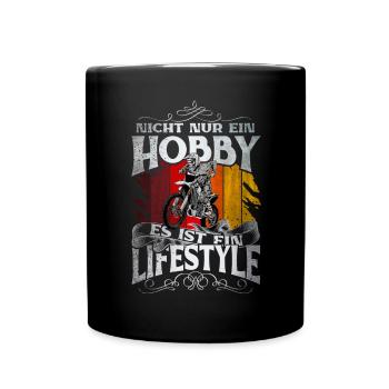 Motocross - Tasse einfarbig - Schwarz - Vorne