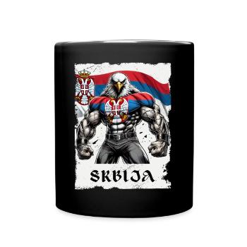 Design de musculation Serbia Eagle - Mug uni - noir - Devant
