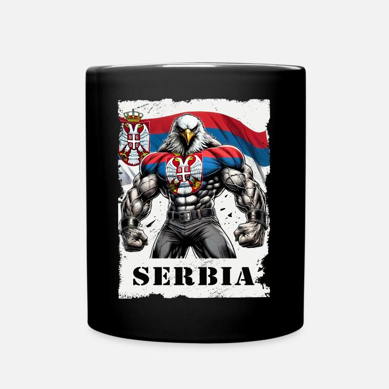 Serbien Adler Bodybuilding Design - Tasse einfarbig - Schwarz