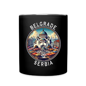 Belgrad Serbien Beograd Design - Tasse einfarbig - Schwarz - Vorne