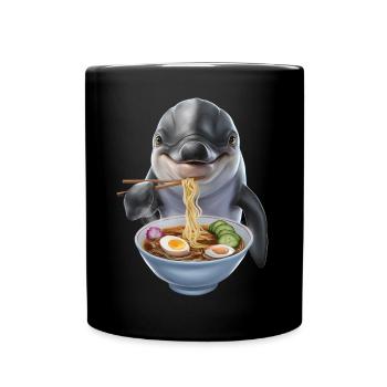 Delfin Ramen - Tasse einfarbig - Schwarz - Vorne