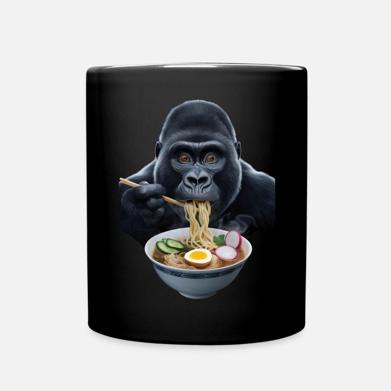 Gorilla Ramen - Tasse einfarbig - Schwarz