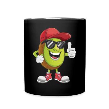 Kiwi - Tasse einfarbig - Schwarz - Vorne