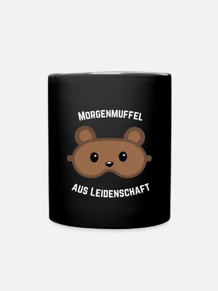 Morgenmuffel Bärenmaske - Tasse einfarbig - Schwarz