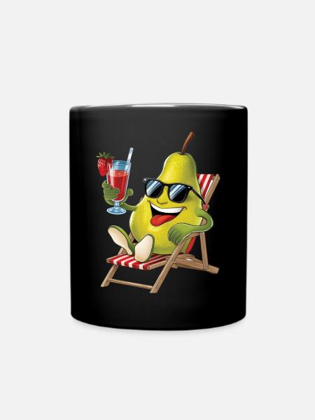 Birne - Tasse einfarbig - Schwarz