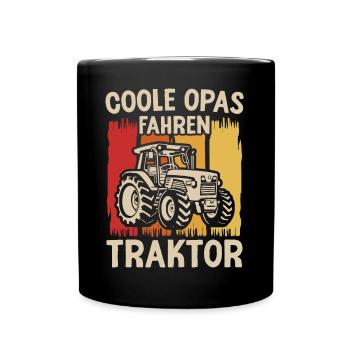 Landwirt Opa Traktor Bauer Landwirtschaft - Tasse einfarbig - Schwarz - Vorne