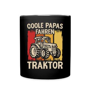 Landwirt Papa Traktor Bauer Landwirtschaft - Tasse einfarbig - Schwarz - Vorne
