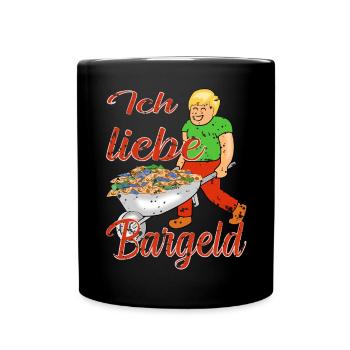 Bargeld Geld - Tasse einfarbig - Schwarz - Vorne