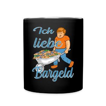 Bargeld Geld - Tasse einfarbig - Schwarz - Vorne