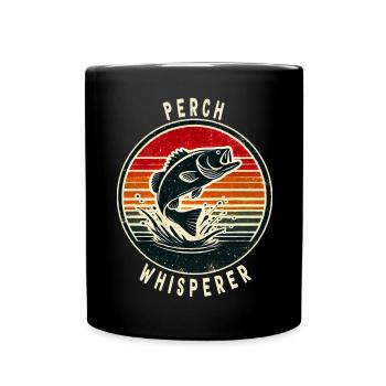 Perch whisper design - Full Colour Mug - black - Front